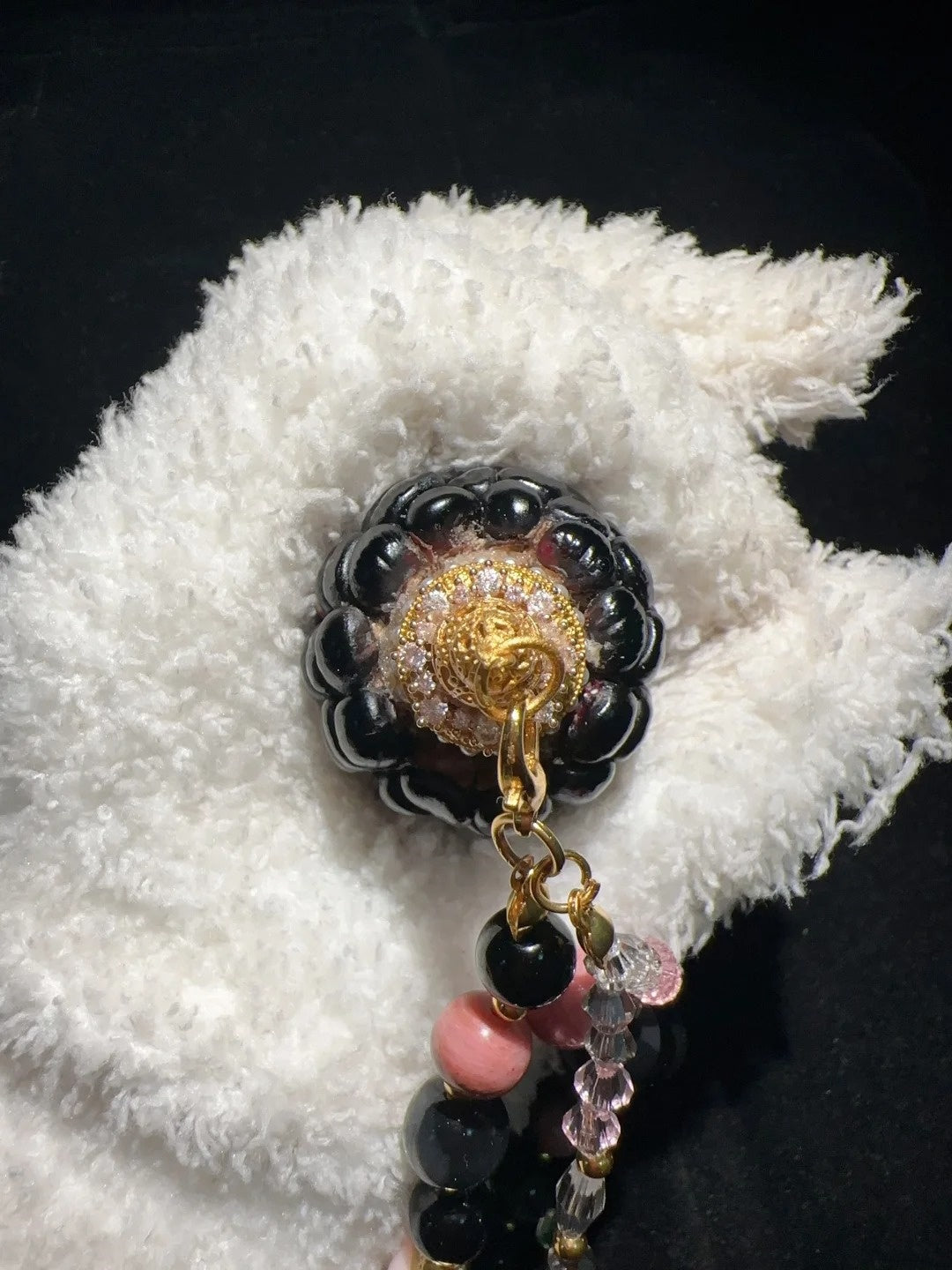 Pink-Dotted Black Corn Charms for Fidgeting & Relaxation