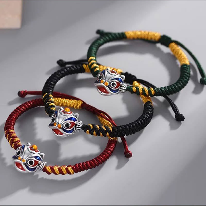 Wear FengShui Handmade Dancing Lion Luck Braided String Bracelet
