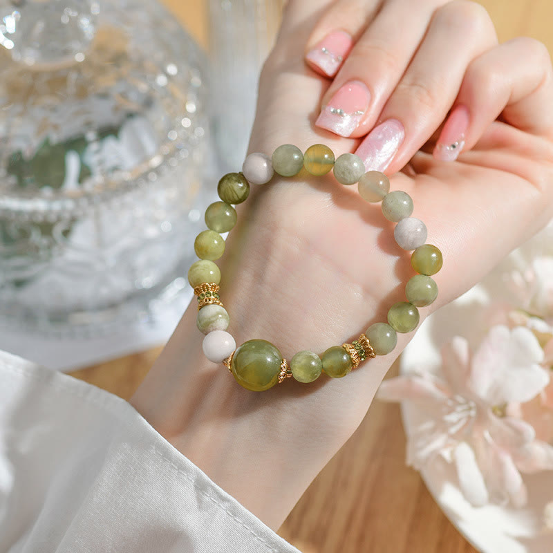 Wear FengShui Green Grape Color Jade Abundance Bracelet