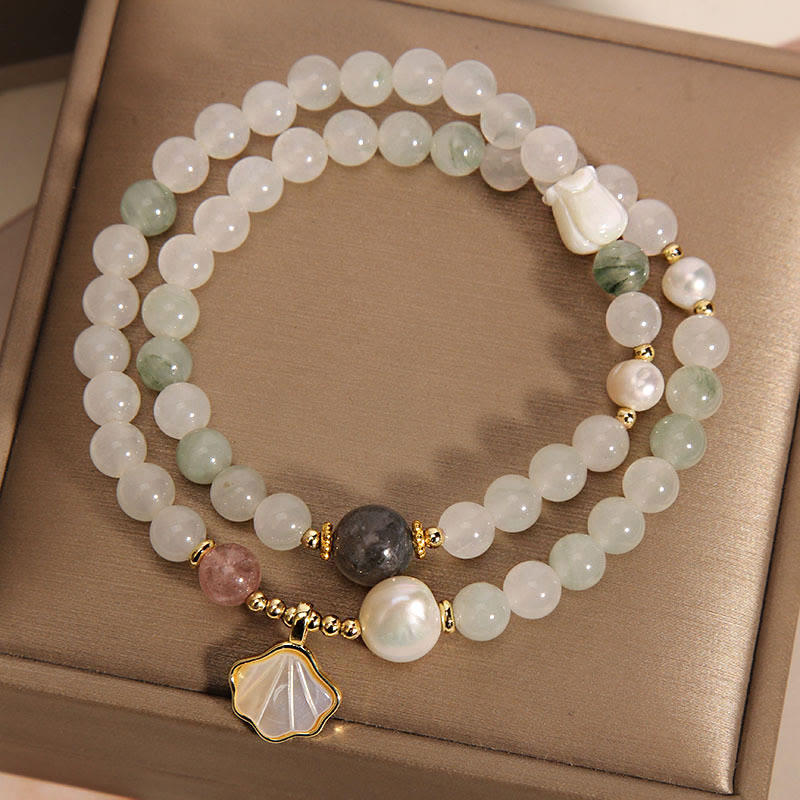 Wear FengShui Double Layer Jade Shell Luck Bracelet