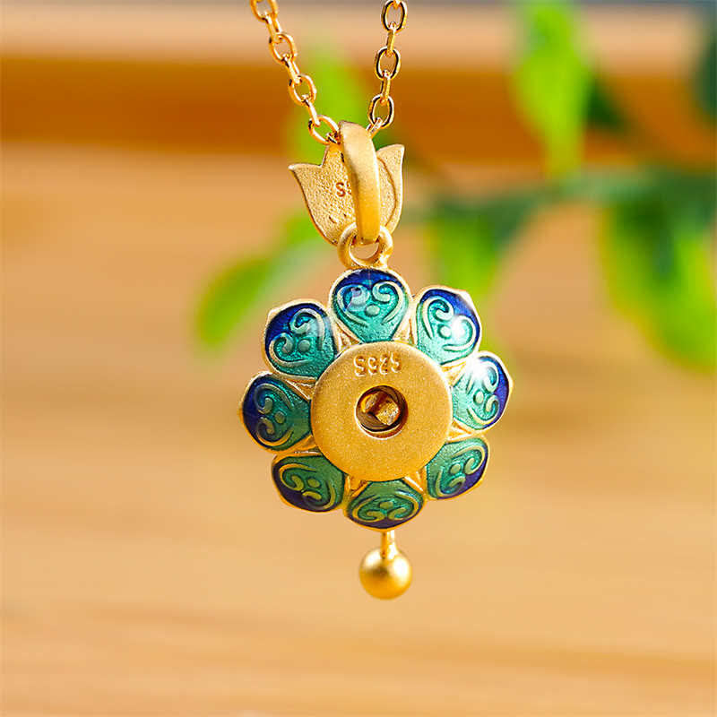 Wear FengShui 925 Sterling Silver Tibet Lotus Prayer Wheel Red Agate Enlightenment Necklace Pendant