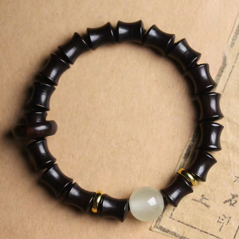 Wear FengShui Ebony Green Sandalwood Black Rosewood Bamboo Peace Bracelet