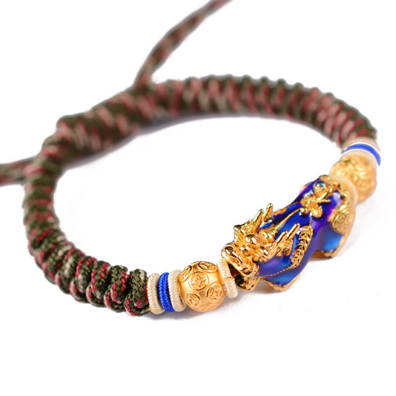 Wear FengShui Feng Shui PiXiu Color Change Copper Coin Beads Wealth String Bracelet