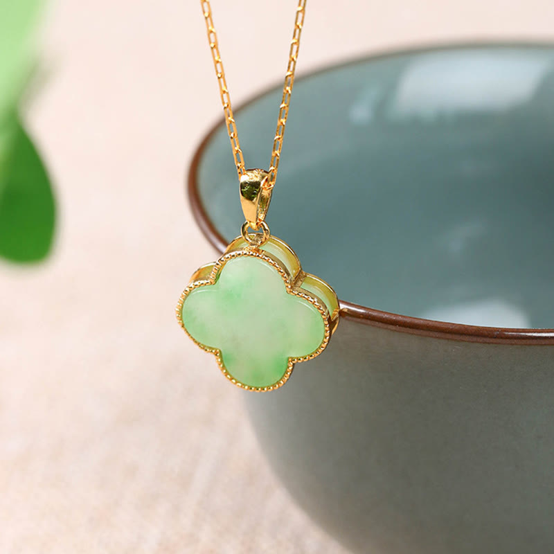 Wear FengShui "May Luck and Joy Be With You" Jade Necklace Includes Gift Message Card