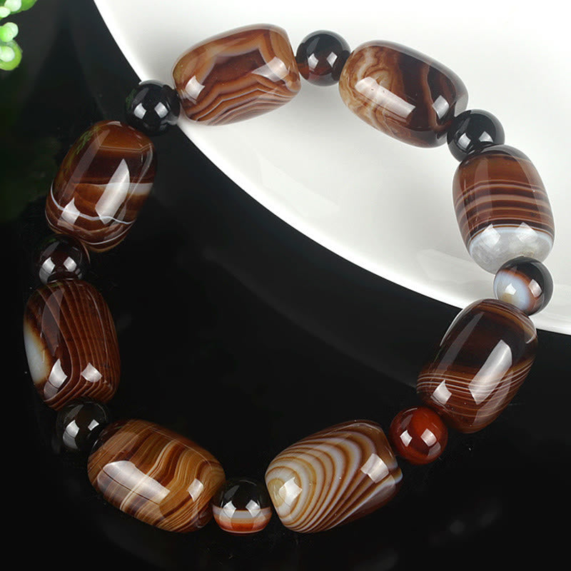 Wear FengShui Natural Sardonyx Courage Happiness Bracelet