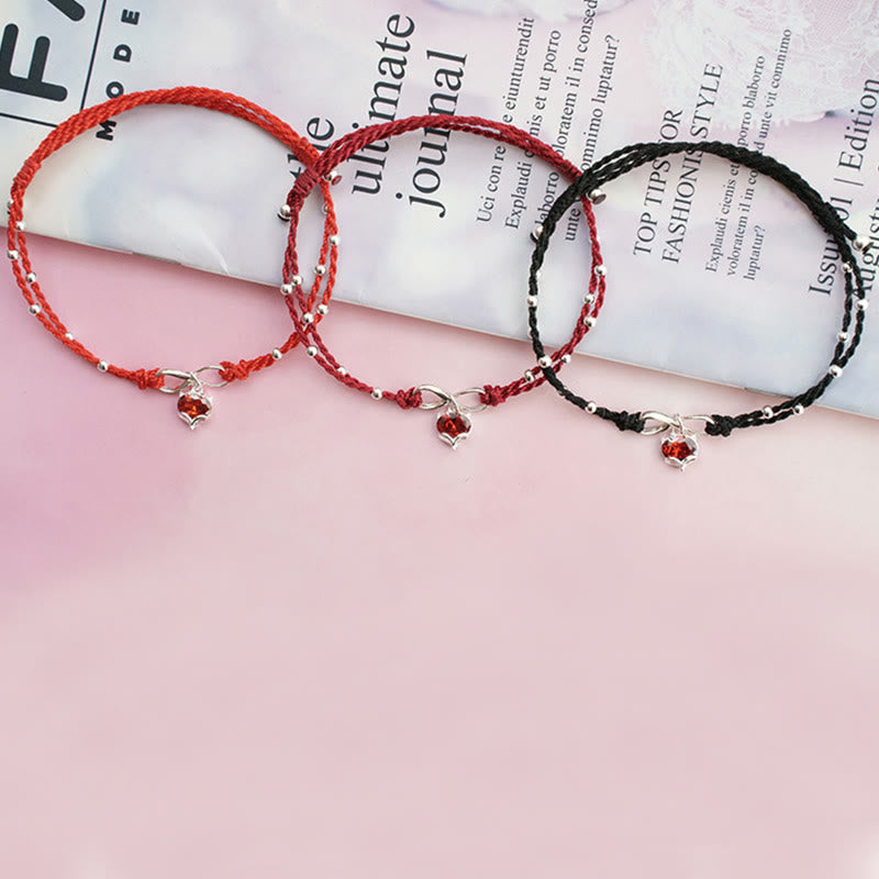 Wear FengShui Love Heart Infinity Symbol Braided String Anklet