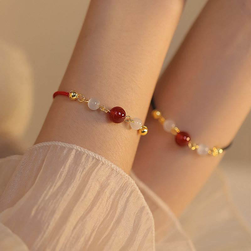 Wear FengShui Red Agate Cat Eye Braided String Confidence Bracelet