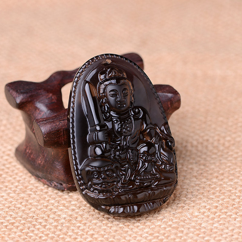 Wear FengShui Chinese Zodiac Obsidian Protection Necklace
