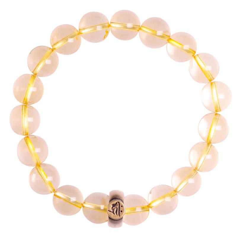 Wear FengShui 925 Sterling Silver Chinese Zodiac Natal Buddha Citrine Protection Bracelet
