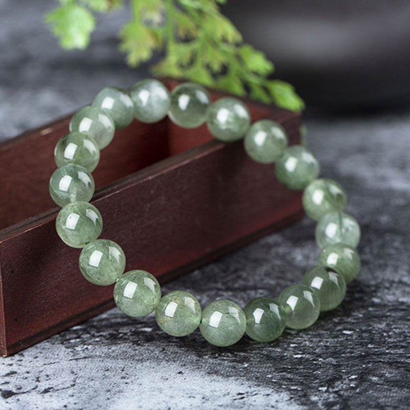 Wear FengShui Natural Green Crystal Blessing Wealth Bracelet