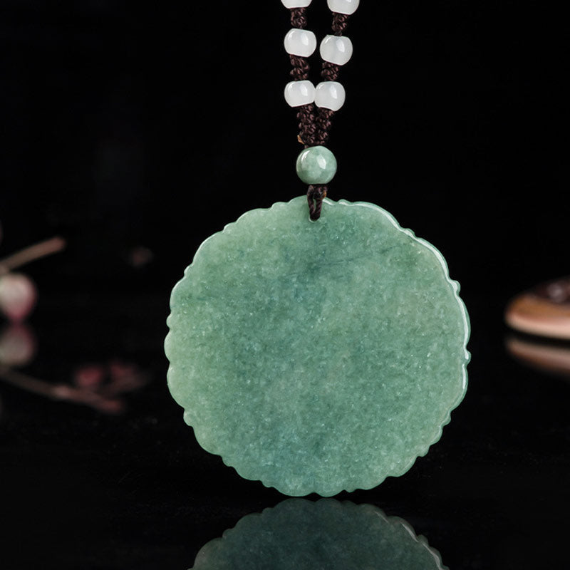 Wear FengShui Chinese Zodiac Dragon Jade Fortune Necklace String Pendant