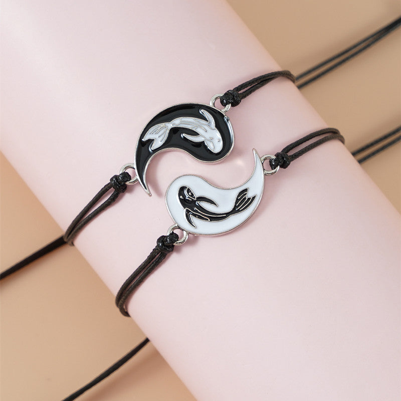 Wear FengShui 2pcs Yin Yang Hematite Couple Bracelet