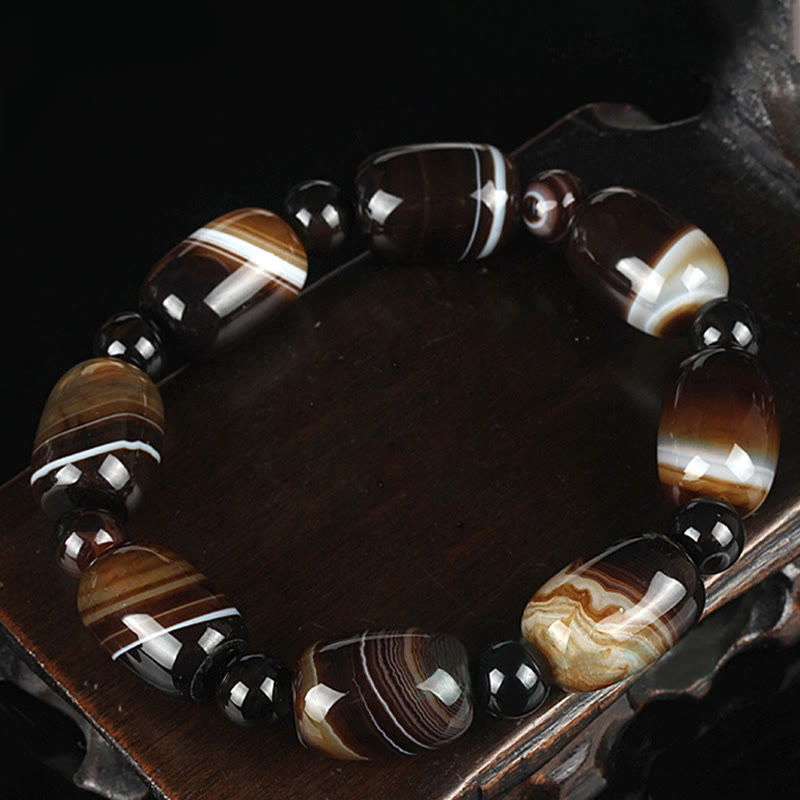 Wear FengShui Natural Sardonyx Courage Happiness Bracelet