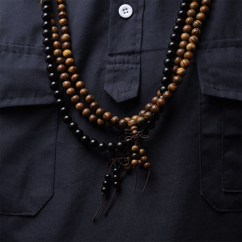 Wear FengShui 108 Mala Beads Bracelet Prayer Meditation Sandalwood Elastic