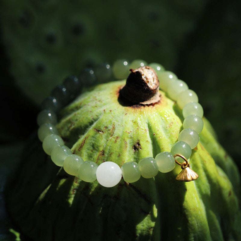 Wear FengShui Jade Lotus Abundance Adjustable Bracelet