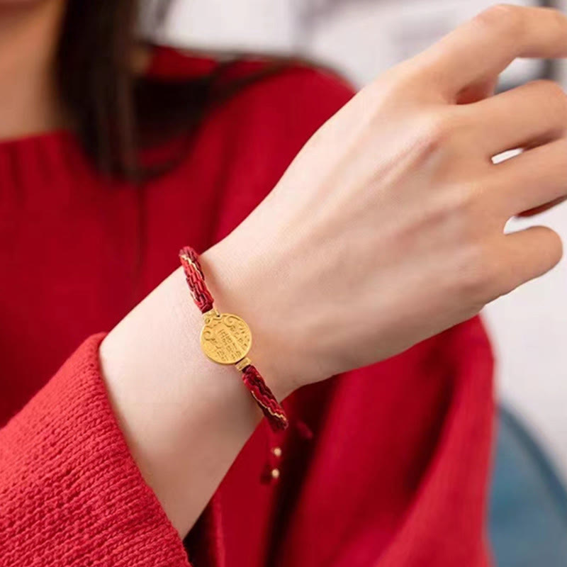 Wear FengShui Five Directions Gods of Wealth Handmade Reincarnation Knot Protection String Braid Bracelet