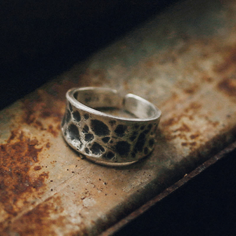 Wear FengShui 925 Sterling Silver Bump Texture Design Protection Ring