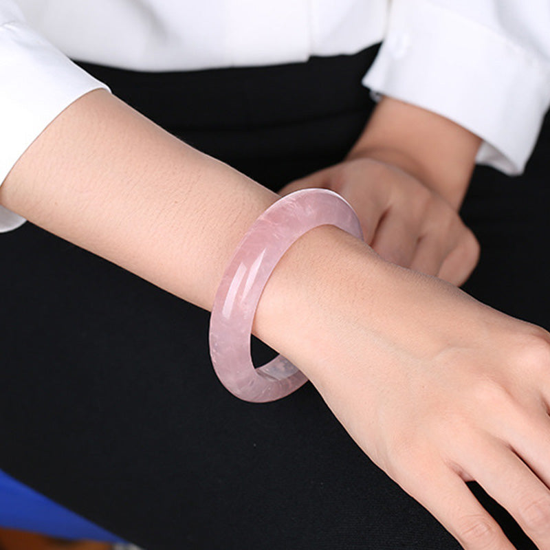Wear FengShui  Natural Rose Quartz Love Caring Bracelet Bangle