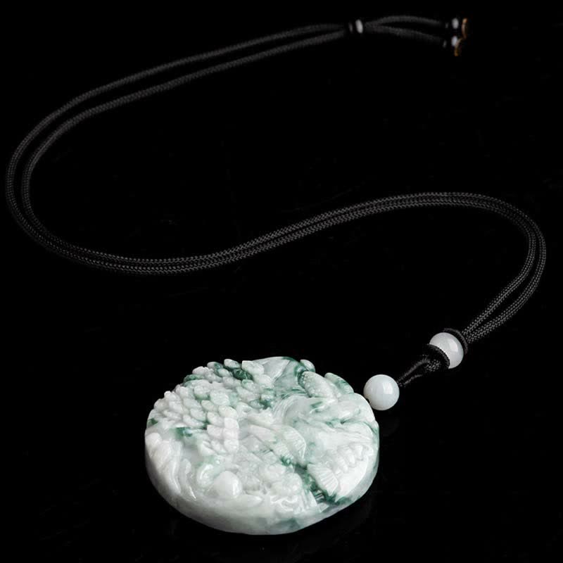 Wear FengShui Mountain Landscape Jade Abundance String Necklace