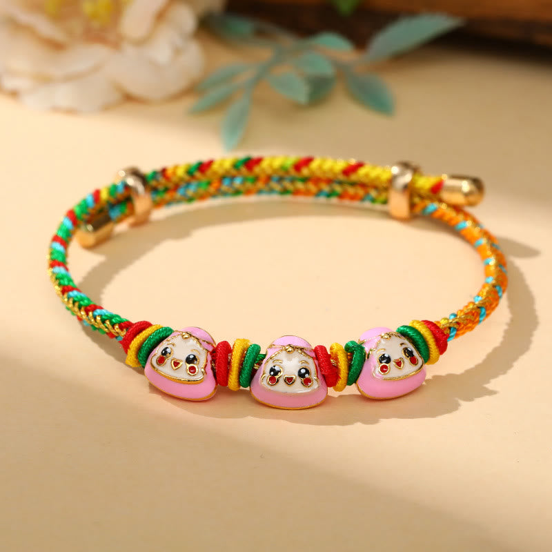 Wear FengShui Colorful Rope Zongzi Pattern Luck Handmade Child Adult Bracelet