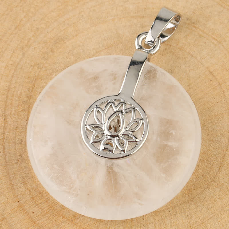 Wear FengShui Various Crystal Amethyst Pink Crystal Lotus Healing Necklace Pendant