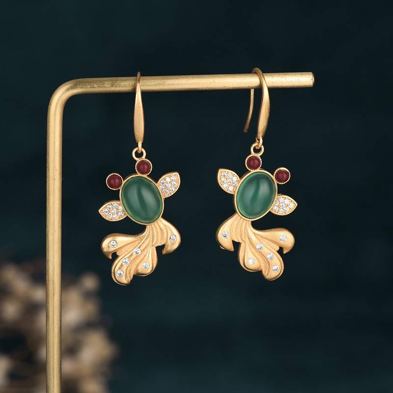 Wear FengShui FengShui Jade Koi Fortune Earrings