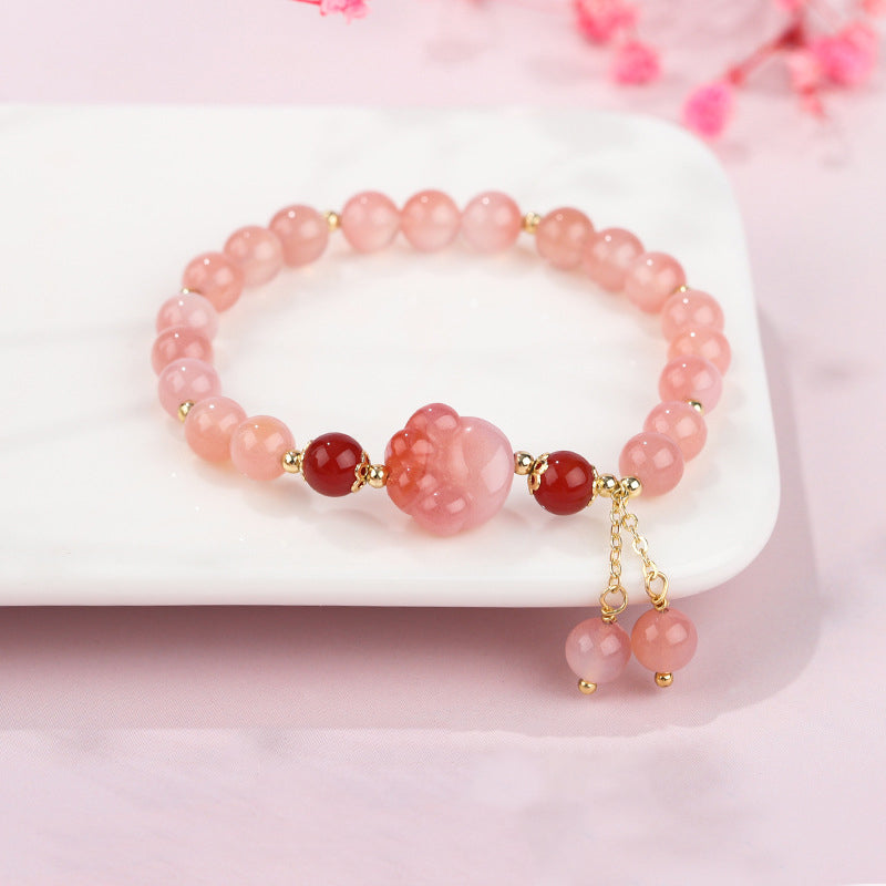Wear FengShui Natural Yanyuan Agate Cat Claw Paw Positive Bracelet