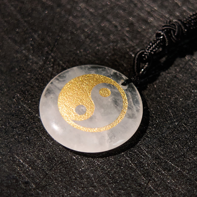 Wear FengShui Various Crystal Amethyst Tiger Eye Green Aventurine Yin Yang Spiritual Necklace Pendant