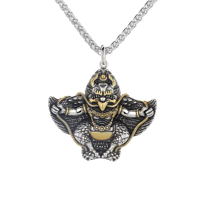 Wear FengShui Tibet Garuda Bird Copper Protection Necklace Pendant