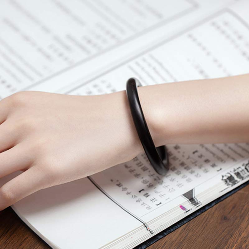 Wear FengShui Tibetan Small Leaf Red Sandalwood Ebony Green Sandalwood Protection Bracelet Bangle