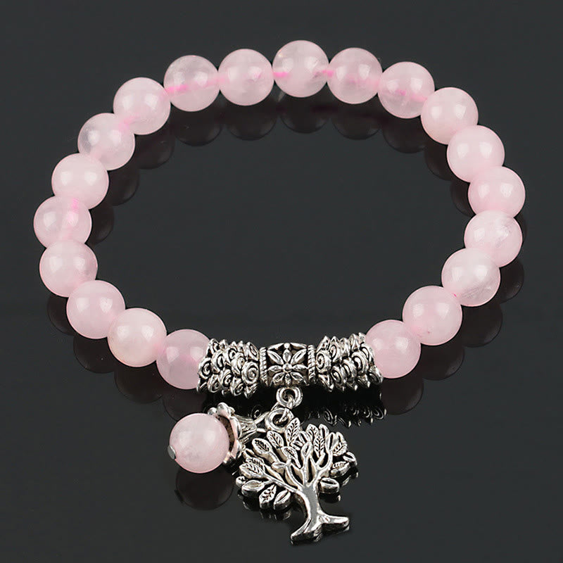 Wear FengShui Natural Gemstone Tree of Life Lucky Charm Stretch Bracelet
