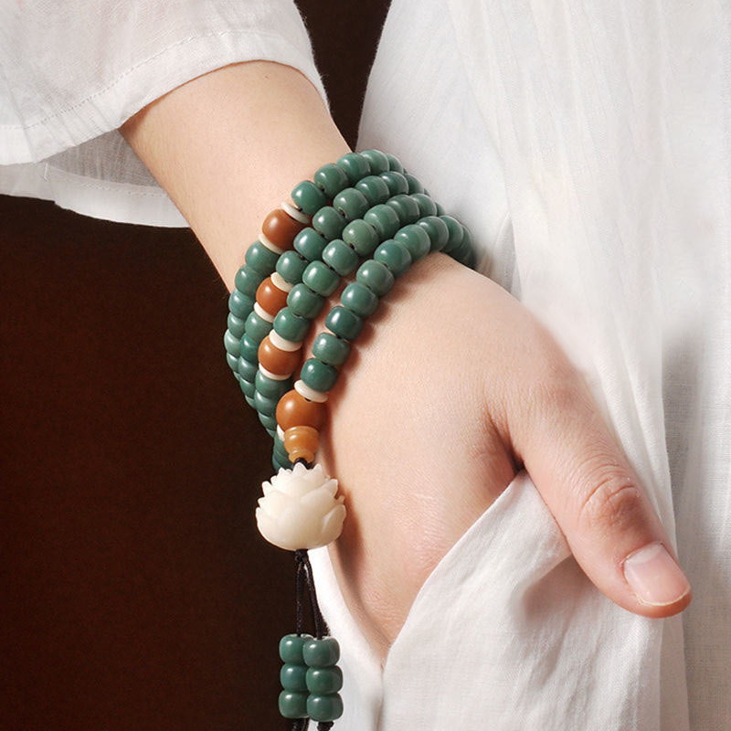 Wear FengShui Lotus Cyan Bodhi Seed Success Bracelet