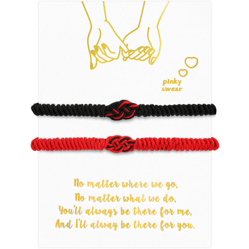 Wear FengShui 2Pcs Tibetan Luck Chinese Knot Protection String Bracelet