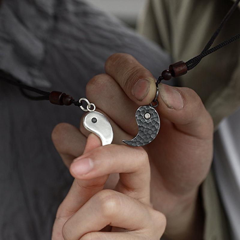 Wear FengShui 990 Sterling Silver Yin Yang Balance Harmony Necklace Pendant