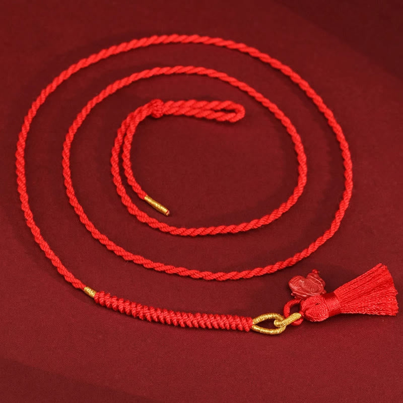 Wear FengShui Natural Cinnabar Dragon Blessing Red String Belly Chain