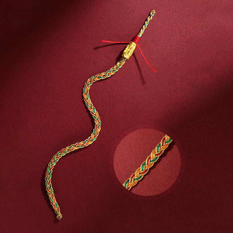 Wear FengShui Year of the Dragon Handmade Colorful Dragon Carved Success Braided Bracelet