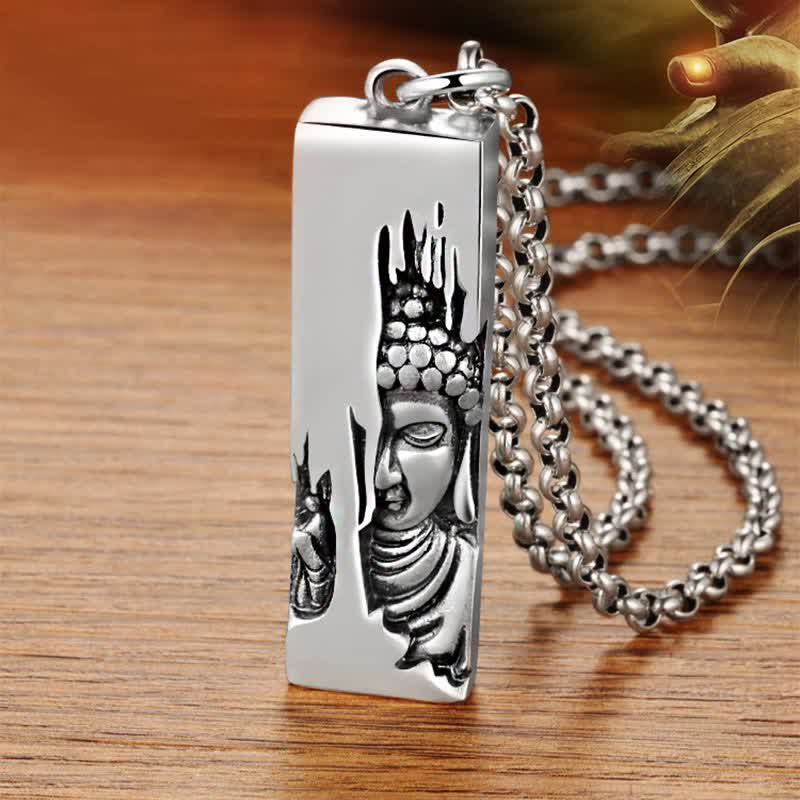 Wear FengShui Tathagata Buddha Strength Protection Amulet Lucky Vintage Style Pendant Necklace