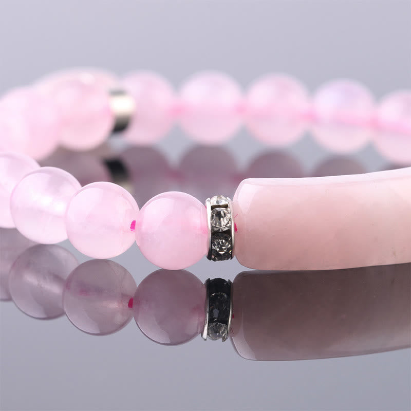 Wear FengShui Natural Quartz Love Heart Healing Beads Bracelet