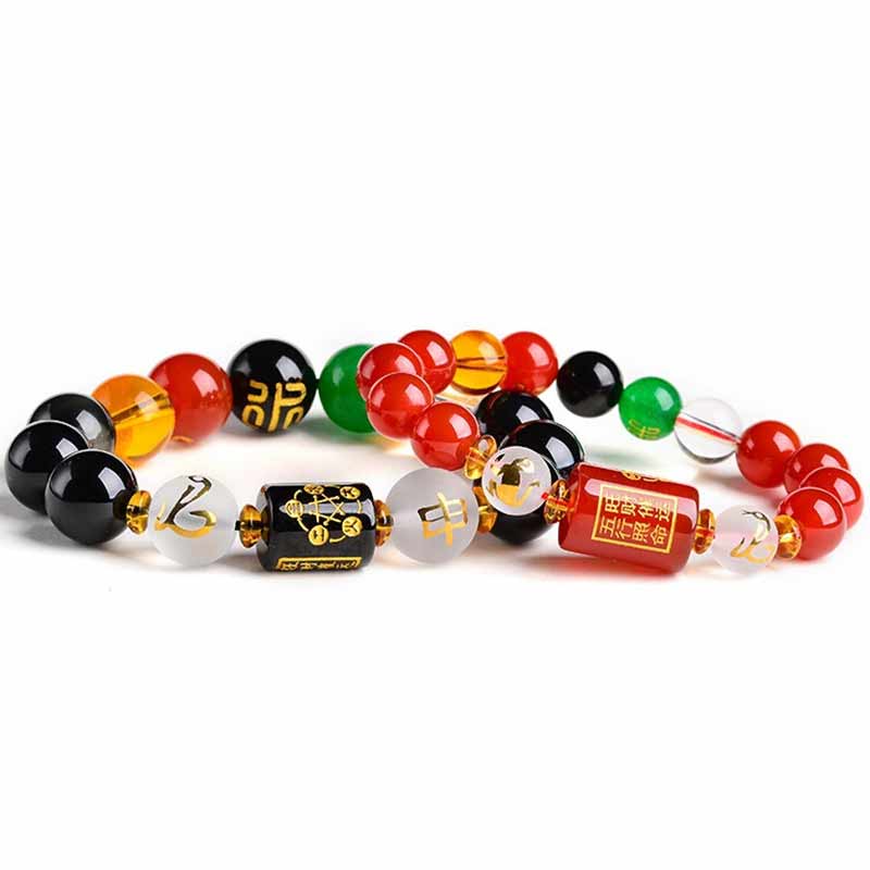 Wear FengShui Chinese Zodiac Feng Shui Obsidian Five-Element Wealth Porsperity Bracelet