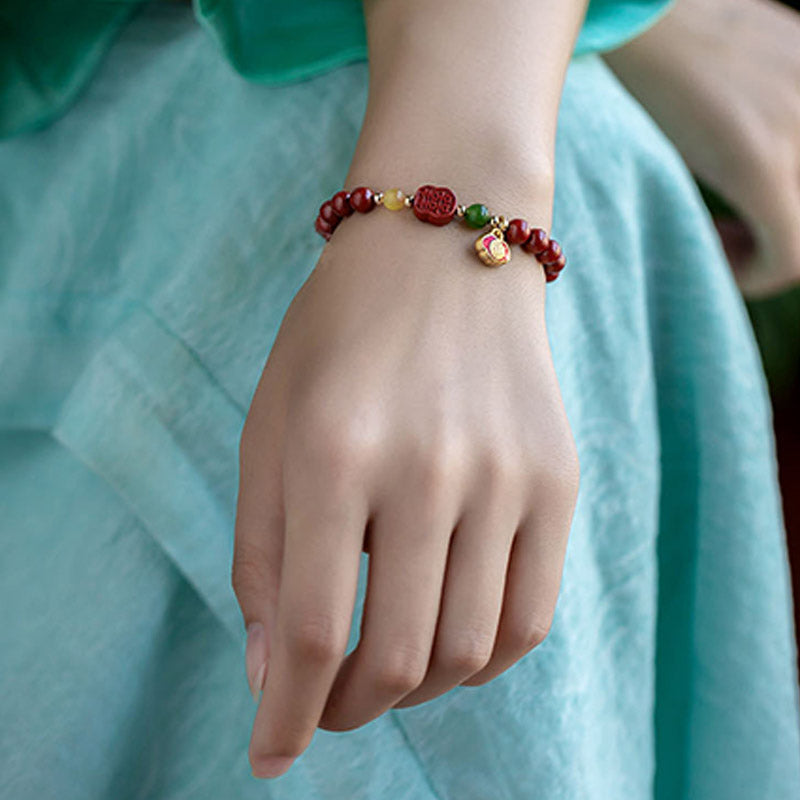 Wear FengShui Cinnabar Happiness Calm Bracelet
