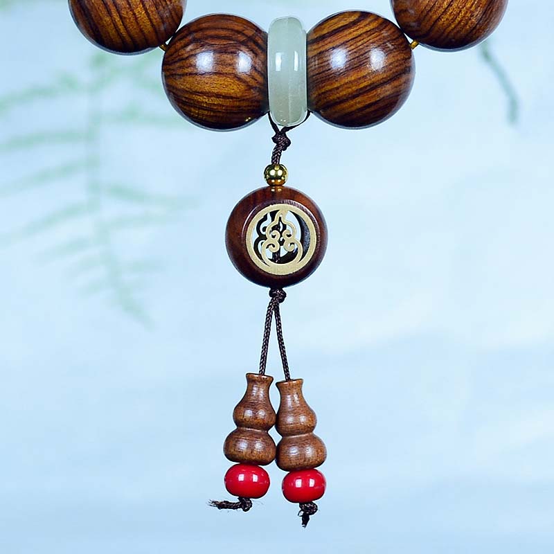 Wear FengShui Rosewood Warmth Calm Gourd Charm Bracelet