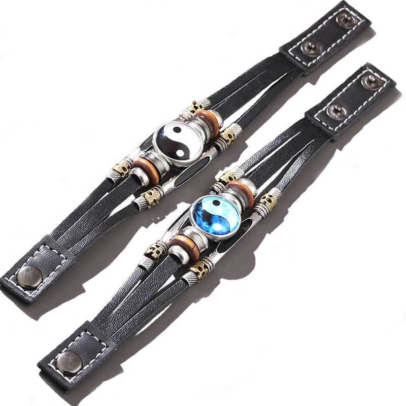Wear FengShui Yin Yang Leather Balance Bracelet