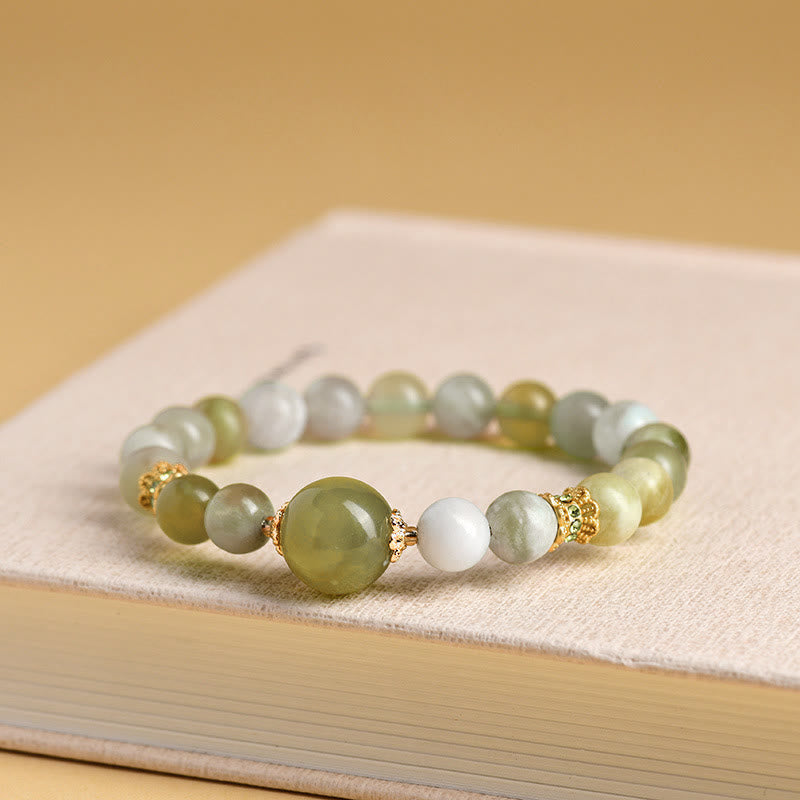 Wear FengShui Green Grape Color Jade Abundance Bracelet