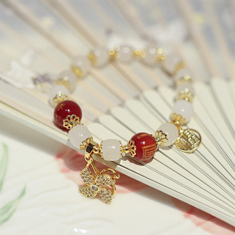 Wear FengShui Windmill Chinese Lock Charm Fu Character Blessing Bracelet