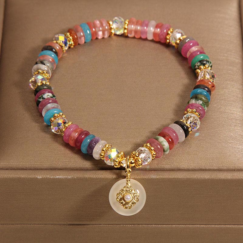 Wear FengShui Various Crystal Peace Buckle Auspicious Bracelet