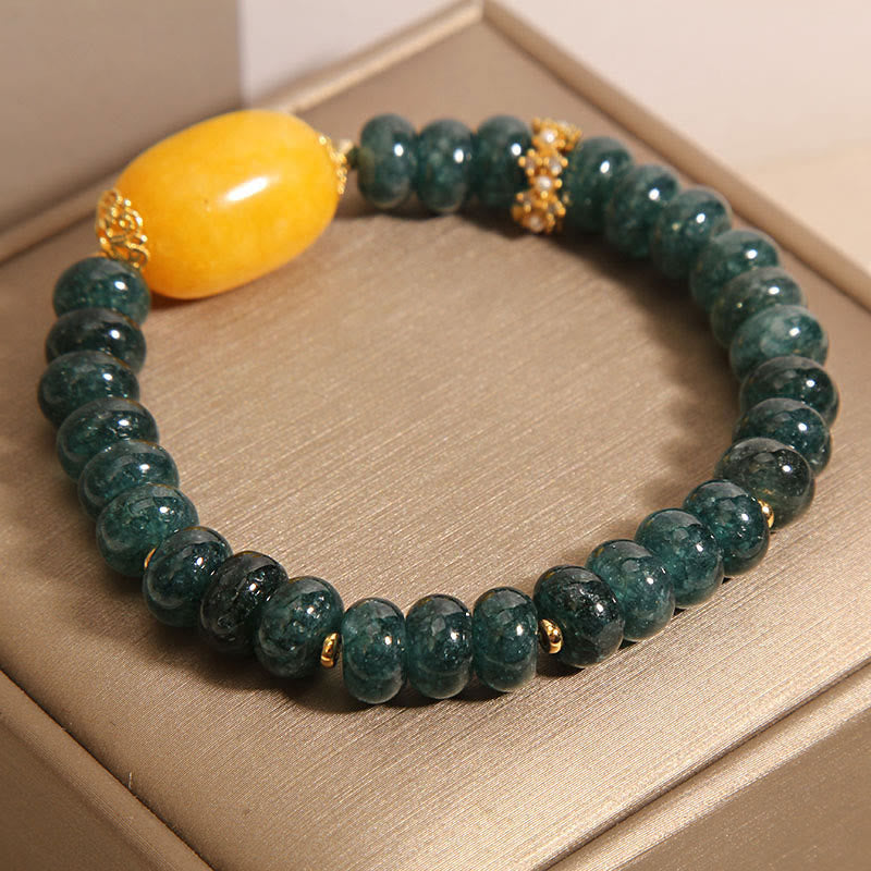 Wear FengShui Green Jade Abacus Beads Topaz Luck Bracelet