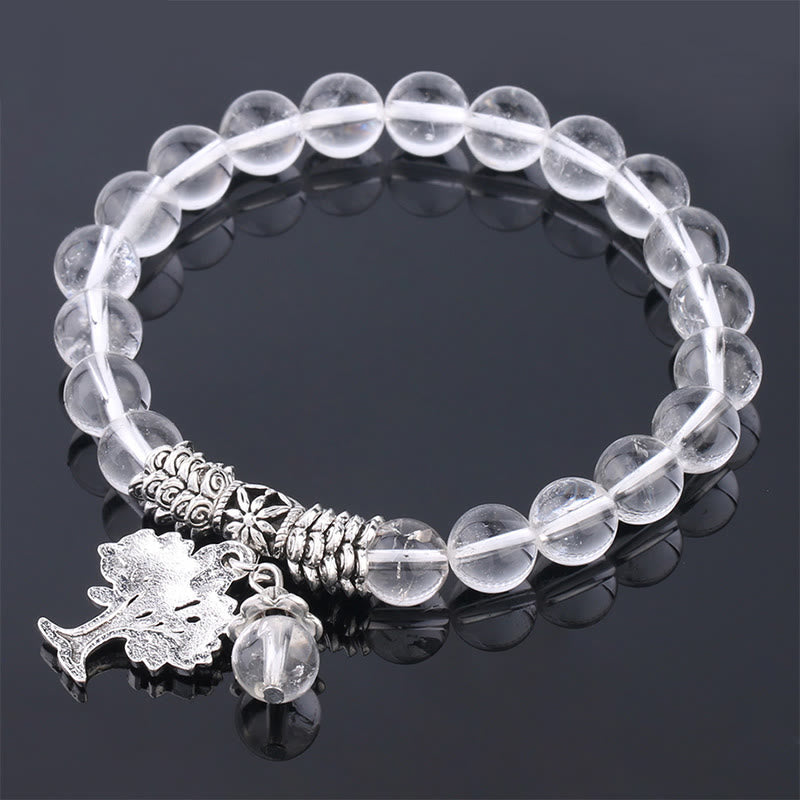 Wear FengShui Natural Gemstone Tree of Life Lucky Charm Stretch Bracelet