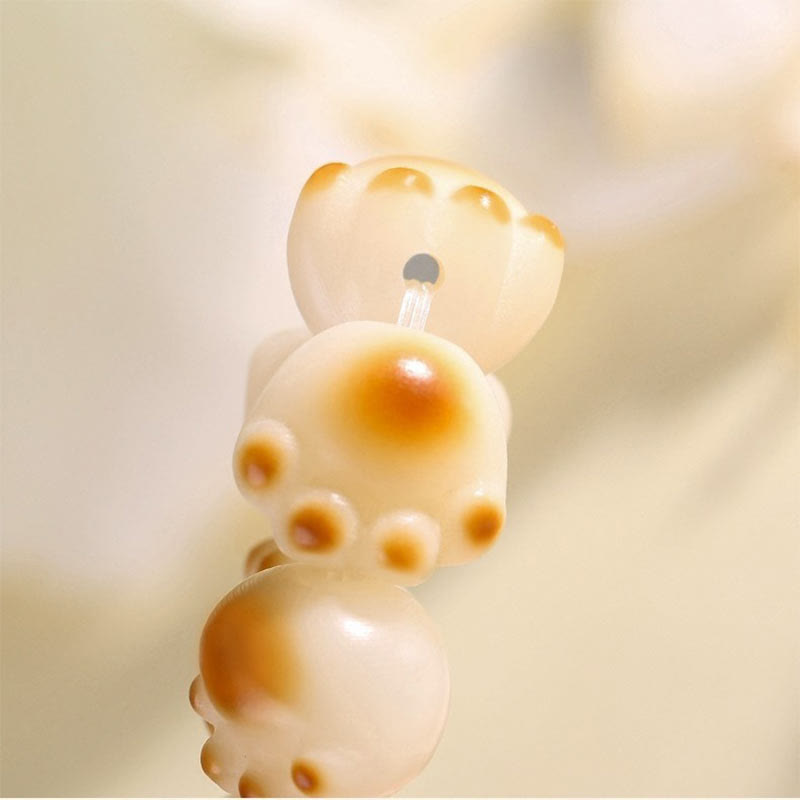 Wear FengShui Cute Cat Paw Claw Bodhi Seed Peace Bracelet