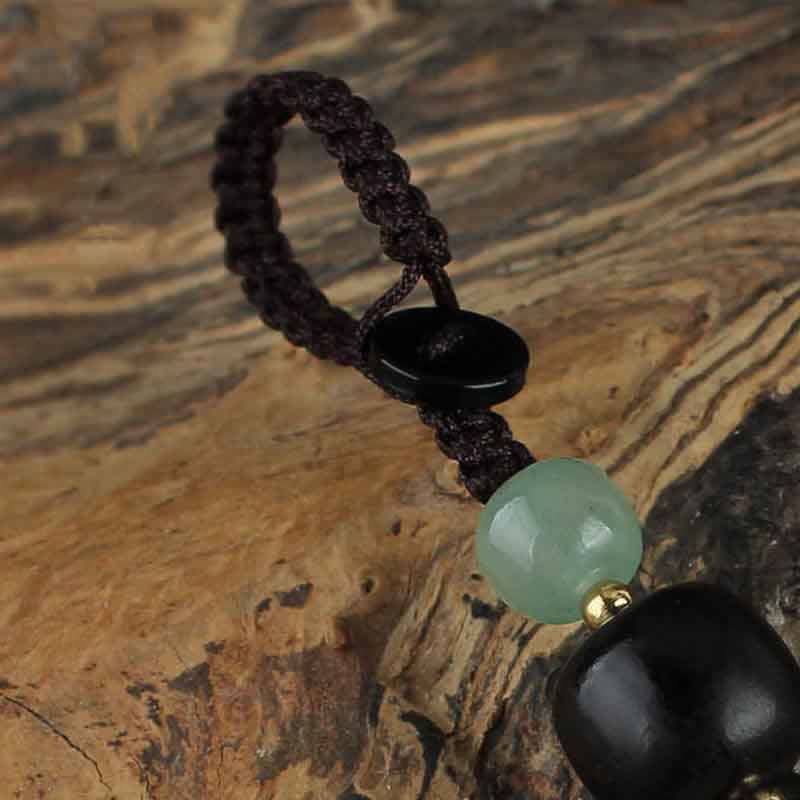 Wear FengShui PiXiu Jade Peace Buckle Abundance Wealth Key Chain