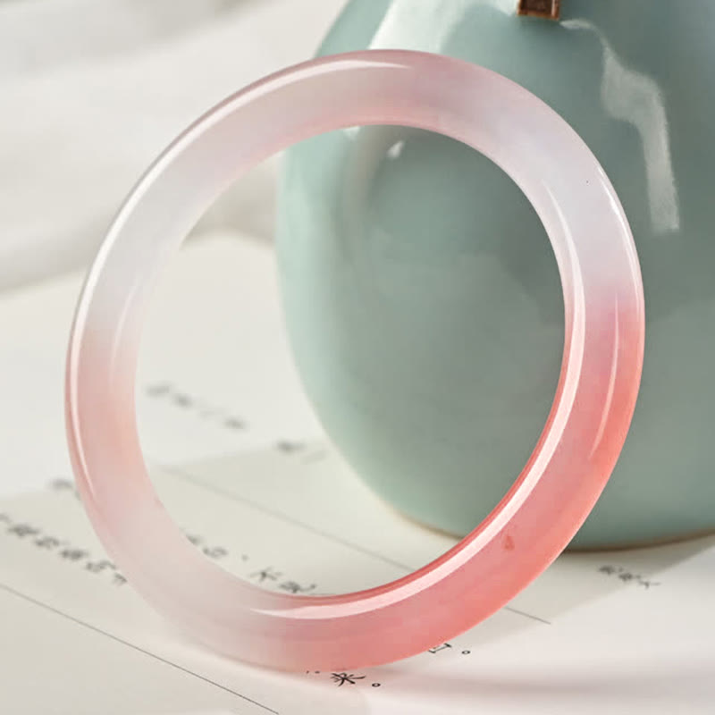Wear FengShui Pink Golden Silk Jade Wealth Bracelet Bangle